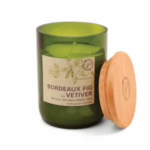 EG01EU Eco Green Recycled Glass Candle Paddywax 226g - Bordeaux Fig and Vetiver
